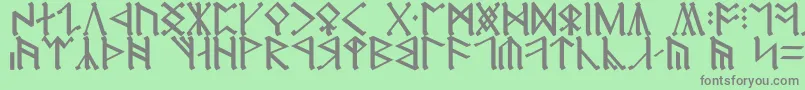 Erebor-Schriftart – Graue Schriften auf grünem Hintergrund
