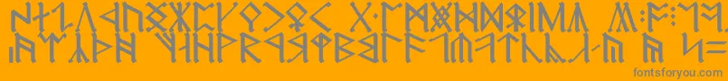 Erebor-fontti – harmaat kirjasimet oranssilla taustalla