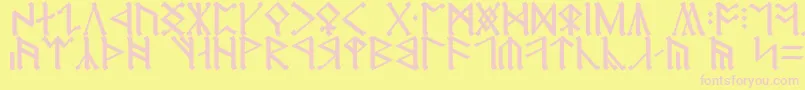 Erebor Font – Pink Fonts on Yellow Background