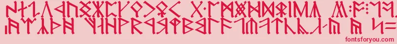 Erebor-Schriftart – Rote Schriften auf rosa Hintergrund