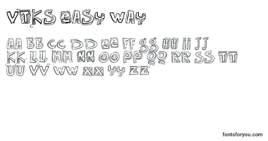 Fuente Vtks Easy Way - alfabeto, números, caracteres especiales