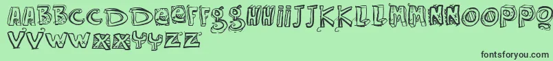 Vtks Easy Way-Schriftart – Schwarze Schriften auf grünem Hintergrund