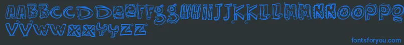 Vtks Easy Way-fontti – siniset fontit mustalla taustalla