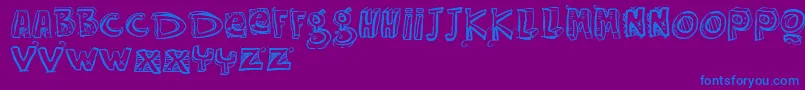 フォントVtks Easy Way – 紫色の背景に青い文字