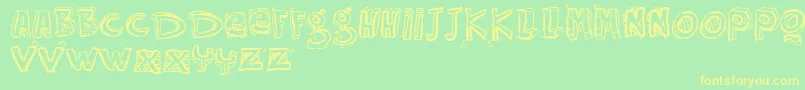 Vtks Easy Way-Schriftart – Gelbe Schriften auf grünem Hintergrund