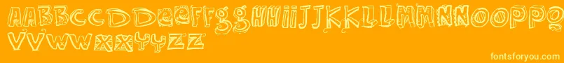 Vtks Easy Way-Schriftart – Gelbe Schriften auf orangefarbenem Hintergrund