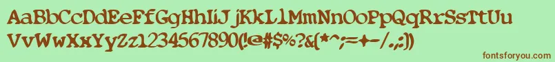 Blobg98 Font – Brown Fonts on Green Background