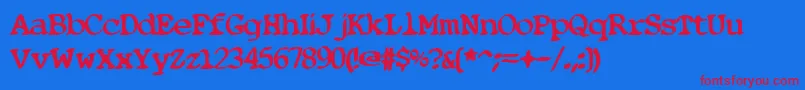 Blobg98 Font – Red Fonts on Blue Background