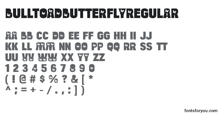 A fonte BulltoadbutterflyRegular – alfabeto, números, caracteres especiais
