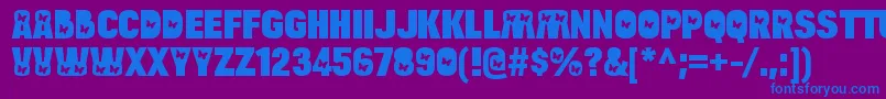 フォントBulltoadbutterflyRegular – 紫色の背景に青い文字