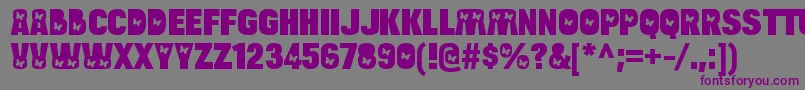 Czcionka BulltoadbutterflyRegular – fioletowe czcionki na szarym tle