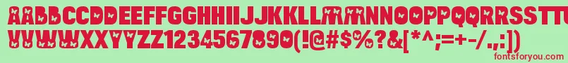 BulltoadbutterflyRegular Font – Red Fonts on Green Background