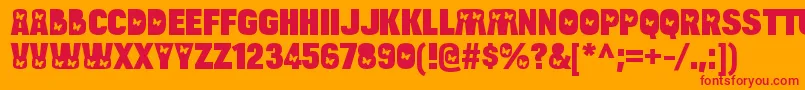 BulltoadbutterflyRegular Font – Red Fonts on Orange Background