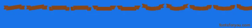 Adhesivenrsevenbanners Font – Brown Fonts on Blue Background