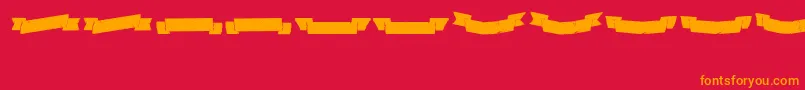 Adhesivenrsevenbanners Font – Orange Fonts on Red Background