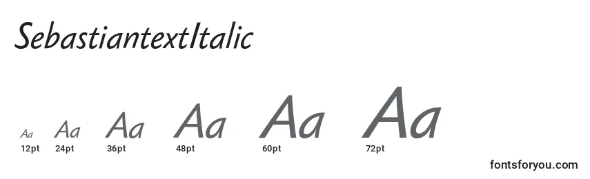 Размеры шрифта SebastiantextItalic