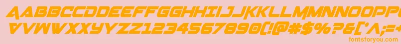 Geminacondital-Schriftart – Orangefarbene Schriften auf rosa Hintergrund