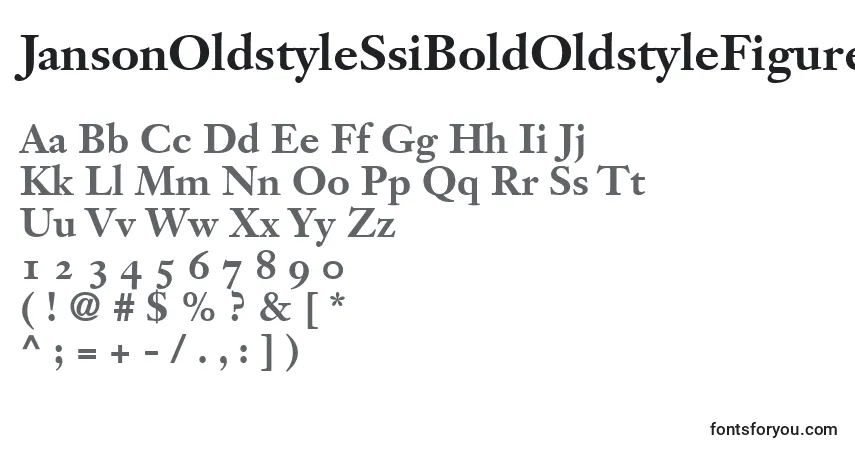 Шрифт JansonOldstyleSsiBoldOldstyleFigures – алфавит, цифры, специальные символы