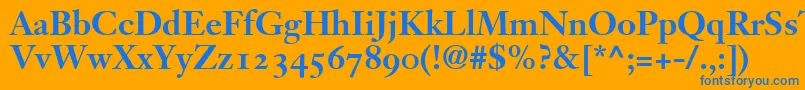 JansonOldstyleSsiBoldOldstyleFigures Font – Blue Fonts on Orange Background