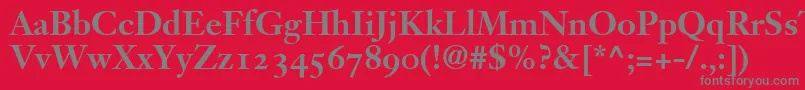 フォントJansonOldstyleSsiBoldOldstyleFigures – 赤い背景に灰色の文字