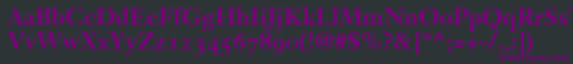 JansonOldstyleSsiBoldOldstyleFigures-Schriftart – Violette Schriften auf schwarzem Hintergrund