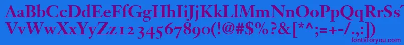 JansonOldstyleSsiBoldOldstyleFigures Font – Purple Fonts on Blue Background