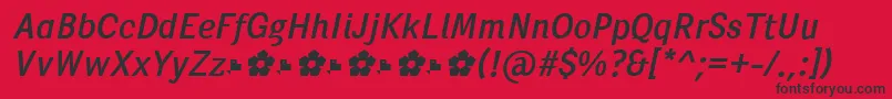 PentaySansRegularItalic Font – Black Fonts on Red Background