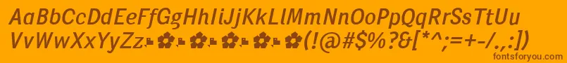 PentaySansRegularItalic Font – Brown Fonts on Orange Background