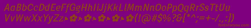 Подробнее о шрифте PentaySansRegularItalic Шрифт PentaySansRegularItalic – коричневые шрифты на фиолетовом фоне