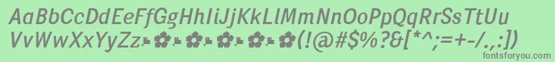 PentaySansRegularItalic Font – Gray Fonts on Green Background