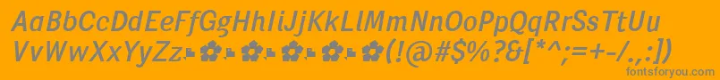 Czcionka PentaySansRegularItalic – szare czcionki na pomarańczowym tle