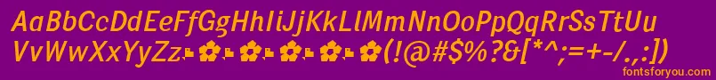 PentaySansRegularItalic Font – Orange Fonts on Purple Background