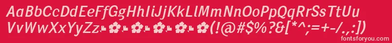 PentaySansRegularItalic Font – Pink Fonts on Red Background
