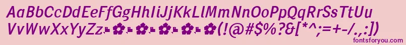 PentaySansRegularItalic-fontti – violetit fontit vaaleanpunaisella taustalla