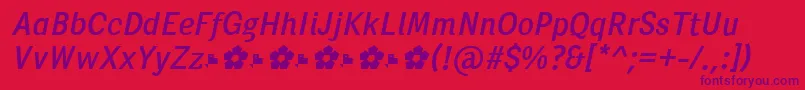 フォントPentaySansRegularItalic – 赤い背景に紫のフォント