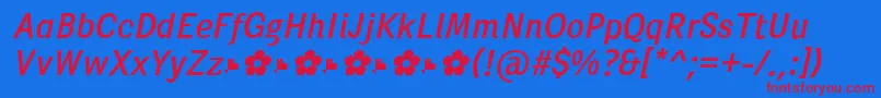 PentaySansRegularItalic Font – Red Fonts on Blue Background