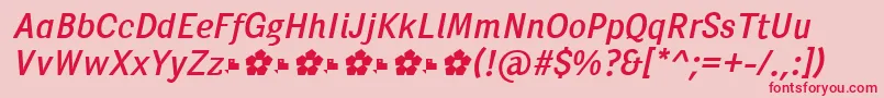 PentaySansRegularItalic Font – Red Fonts on Pink Background