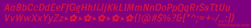 PentaySansRegularItalic Font – Red Fonts on Purple Background