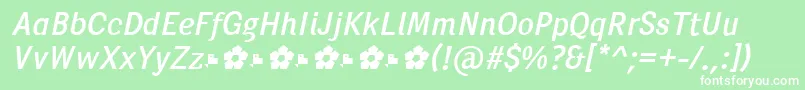 PentaySansRegularItalic Font – White Fonts on Green Background