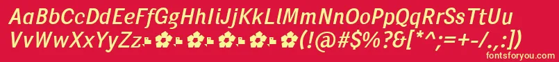 PentaySansRegularItalic Font – Yellow Fonts on Red Background
