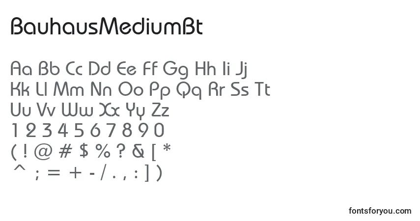 A fonte BauhausMediumBt – alfabeto, números, caracteres especiais
