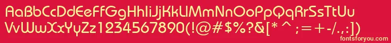 BauhausMediumBt Font – Yellow Fonts on Red Background