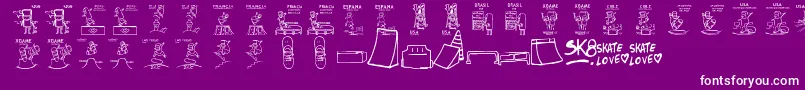 Skatelove28tour200929 Font – White Fonts on Purple Background