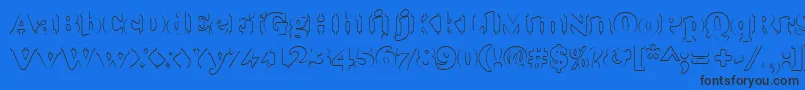 Goudyheaoutp-fontti – mustat fontit sinisellä taustalla