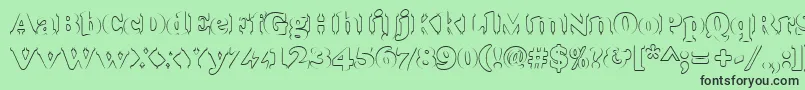 Goudyheaoutp-fontti – mustat fontit vihreällä taustalla