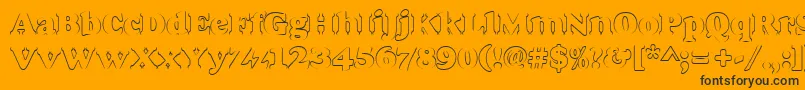 Goudyheaoutp-Schriftart – Schwarze Schriften auf orangefarbenem Hintergrund