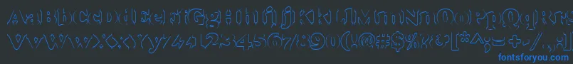 Goudyheaoutp-fontti – siniset fontit mustalla taustalla