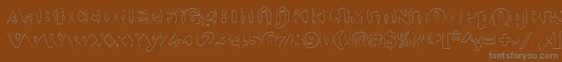 Goudyheaoutp-Schriftart – Graue Schriften auf braunem Hintergrund