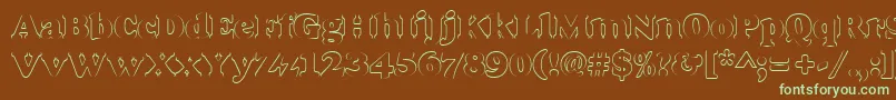 Goudyheaoutp-fontti – vihreät fontit ruskealla taustalla