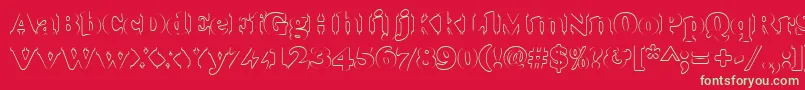 フォントGoudyheaoutp – 赤い背景に緑の文字